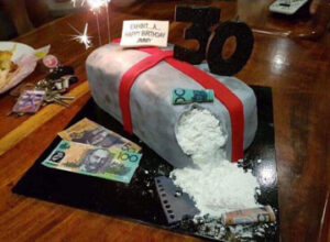 Nashville Tennessee Spilled Out Cocaine Block Custom Shaped Cake 300x220 - Nashville Tennessee Erotic Cakes Bakery